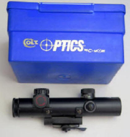 2000 Colt 4 x 21 Model D RFI scope and Colt Optics blue  box