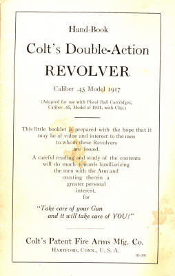 Colt M1917 double-action .45 caliber hand-book page 1