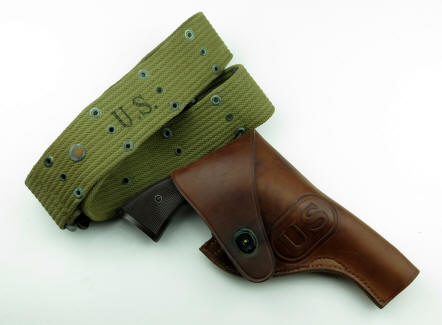 1943 US web pistol belt and holster