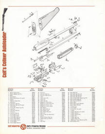 1968 Colt's Colteer autoloader rifle parts list