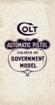 Colt .45 Government Model automatic pistol M-50R brochure