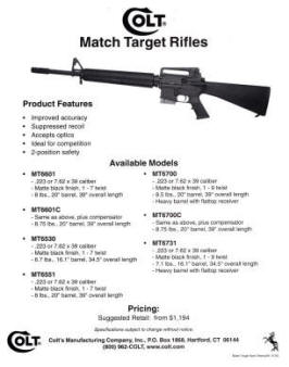 2000 Colt folder with match target rifle specs