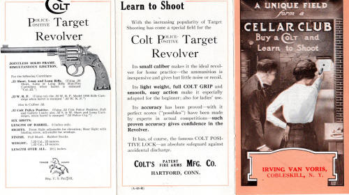 Colt 1917 cellar club brochure backpage and cover